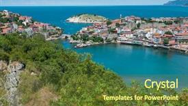  Presentation with black sea - Slides enhanced with mosque nature - amasra bartin - turkey amasra background and a tawny brown colored foreground