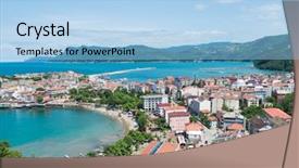  Presentation with international law of the sea - Colorful presentation theme enhanced with mosque nature - amasra cityscape - amasra is backdrop and a  colored foreground