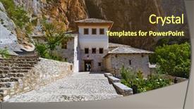  Presentation with architecture mosque - Cool new slide deck with mosque nature - blagaj dervish house - bosnia backdrop and a tawny brown colored foreground