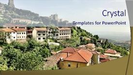  Presentation with albania - Presentation design enhanced with mosque nature - historical kastle of kruje background and a sky blue colored foreground