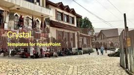  Presentation with market - Amazing PPT theme having mosque nature - historical particular of the market backdrop and a tawny brown colored foreground