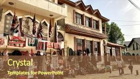  Presentation with albania - Slide set having mosque nature - historical particular of the market background and a tawny brown colored foreground