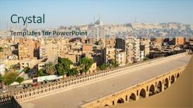  Presentation with cairo - Slide deck featuring mosque of mohamed ali background and a light blue colored foreground