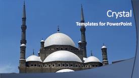  Presentation with cairo - Beautiful presentation theme featuring mosque of muhammad ali pasha backdrop and a ocean colored foreground