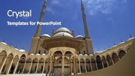  Presentation with cairo - PPT theme with mosque of muhammad ali pasha background and a teal colored foreground