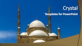  Presentation with mosque - Presentation theme with mosque of muhammad ali pasha background and a dark gray colored foreground
