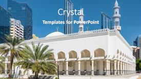  Presentation with khalifa - Presentation consisting of mosque-of-sheikh-khalifa-bin background and a teal colored foreground