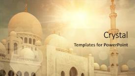  Presentation with zayed - Slide set having simbel - mosque of sheikh zayed background and a blonde colored foreground