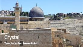  Presentation with jerusalem old city israel david - Presentation theme enhanced with mosque omar - holy city jerusalem israel background and a gray colored foreground