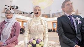  Presentation with islamic muslim - Amazing presentation theme having conceptual photo of a couples hands holding baby shoes in anticipation of the child backdrop and a coral colored foreground.