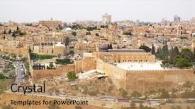 Presentation with jerusalem old city israel david - Colorful PPT theme enhanced with mosque temple church - beautiful view on jerusalem city backdrop and a coral colored foreground