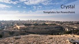  Presentation with jerusalem - PPT theme consisting of mosque temple church - day view of jerusalem old background and a light blue colored foreground