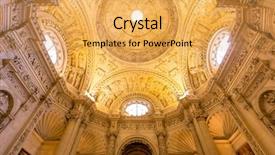  Presentation with facade - Beautiful PPT theme featuring mosque temple church - interior facade of the cathedral backdrop and a yellow colored foreground