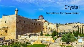  Presentation with islam al aqsa mosque - PPT theme featuring mosque the walls of ancient background and a light blue colored foreground