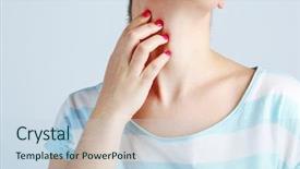  Presentation with gray - Slide deck having mosquito - woman has itch on gray background and a lemonade colored foreground