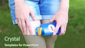  Presentation with insect - Amazing PPT theme having mosquito - woman spraying insect repellent backdrop and a tawny brown colored foreground