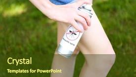  Presentation with insect - Theme featuring mosquito - woman spraying insect repellent background and a tawny brown colored foreground