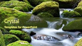  Presentation with river flowing - Amazing presentation theme having moss-covered rocks backdrop and a tawny brown colored foreground