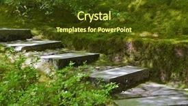  Presentation with stairway - Slides having moss covered stone steps background and a tawny brown colored foreground