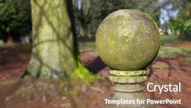  Presentation with green globe - Presentation theme consisting of mossy globe design statue background and a  colored foreground