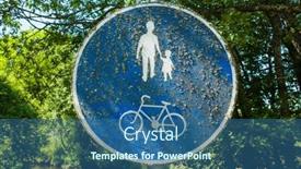  Presentation with pedestrian - Slide deck enhanced with mossy-road-sign-pedestrian-walkway background and a ocean colored foreground