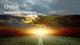  Presentation with asphalt road animtion - Cool new slides with most asphalt road shallow depth backdrop and a gray colored foreground