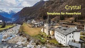  Presentation with alpine - Slides featuring most-beautiful-alpine-villages background and a tawny brown colored foreground