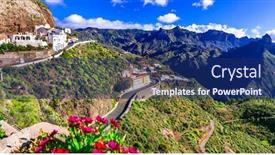  Presentation with traditional - Presentation theme enhanced with most-beautiful-and-highest-mountain background and a navy blue colored foreground