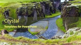  Presentation with iceland - Presentation theme enhanced with most-beautiful-and-mysterious-canyon background and a tawny brown colored foreground