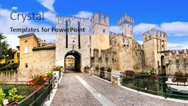  Presentation with italy - Cool new PPT layouts with most-beautiful-castles-of-italy backdrop and a light blue colored foreground