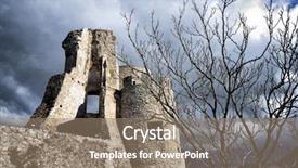  Presentation with village - Beautiful slide deck featuring most beautiful italian hamlet backdrop and a coral colored foreground