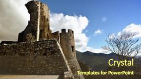  Presentation with italian - Slide set featuring most beautiful italian hamlet background and a tawny brown colored foreground