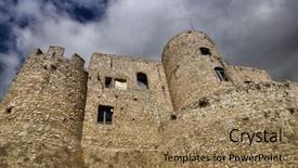  Presentation with italian - Slide set having most beautiful italian hamlet background and a coral colored foreground