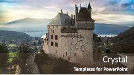  Presentation with medieval - Presentation theme with most-beautiful-medieval-castles background and a tawny brown colored foreground