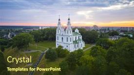  Presentation with church - PPT theme enhanced with most-famous-church-in-polack background and a tawny brown colored foreground