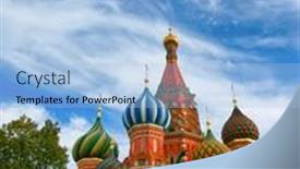  Presentation with iceland location famous place kirkjufellsfoss - Colorful PPT theme enhanced with most-famous-place-in-moscow backdrop and a light blue colored foreground