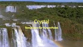 Presentation with waterfalls - Colorful slide set enhanced with sound thunder - most famous waterfalls backdrop and a tawny brown colored foreground
