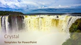  Presentation with world tourism - Cool new presentation with most-full-flowing-waterfall backdrop and a cream colored foreground