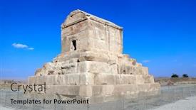  Presentation with important - Amazing presentation having tombs - most important iranian monument backdrop and a mint green colored foreground