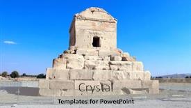  Presentation with world heritage - Beautiful presentation theme featuring most-important-iranian-monument-tomb backdrop and a soft green colored foreground