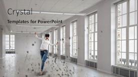  Presentation with entertainment - PPT theme with most-impressive-entertainment-technologies-mixed background and a light gray colored foreground