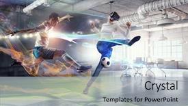  Presentation with entertainment - Beautiful theme featuring most impressive entertainment technologies mixed backdrop and a light gray colored foreground