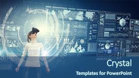  Presentation with entertainment - Slide set with most impressive entertainment technologies mixed background and a ocean colored foreground