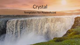  Presentation with powerful - Presentation enhanced with most powerful waterfall on iceland background and a coral colored foreground