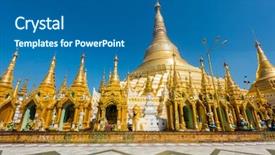  Presentation with shwedagon - Presentation theme enhanced with most sacred golden buddhis background and a ocean colored foreground