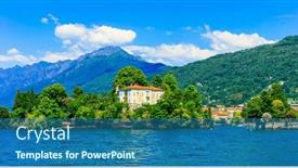  Presentation with scenic - PPT theme featuring most-scenic-italian-lakes-lago and a ocean colored foreground
