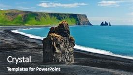  Presentation with volcanic rock - PPT theme with most southern point of iceland background and a dark gray colored foreground