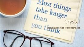  Presentation with think - PPT theme featuring most-things-take-longer background and a cream colored foreground