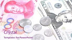  Presentation with world currency - Amazing theme having most two powerful countries currency backdrop and a  colored foreground