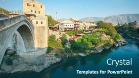  Presentation with bosnia - Audience pleasing slide deck consisting of mostar-bosnia-august-10-2012 backdrop and a ocean colored foreground